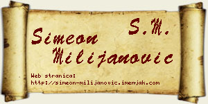 Simeon Milijanović vizit kartica